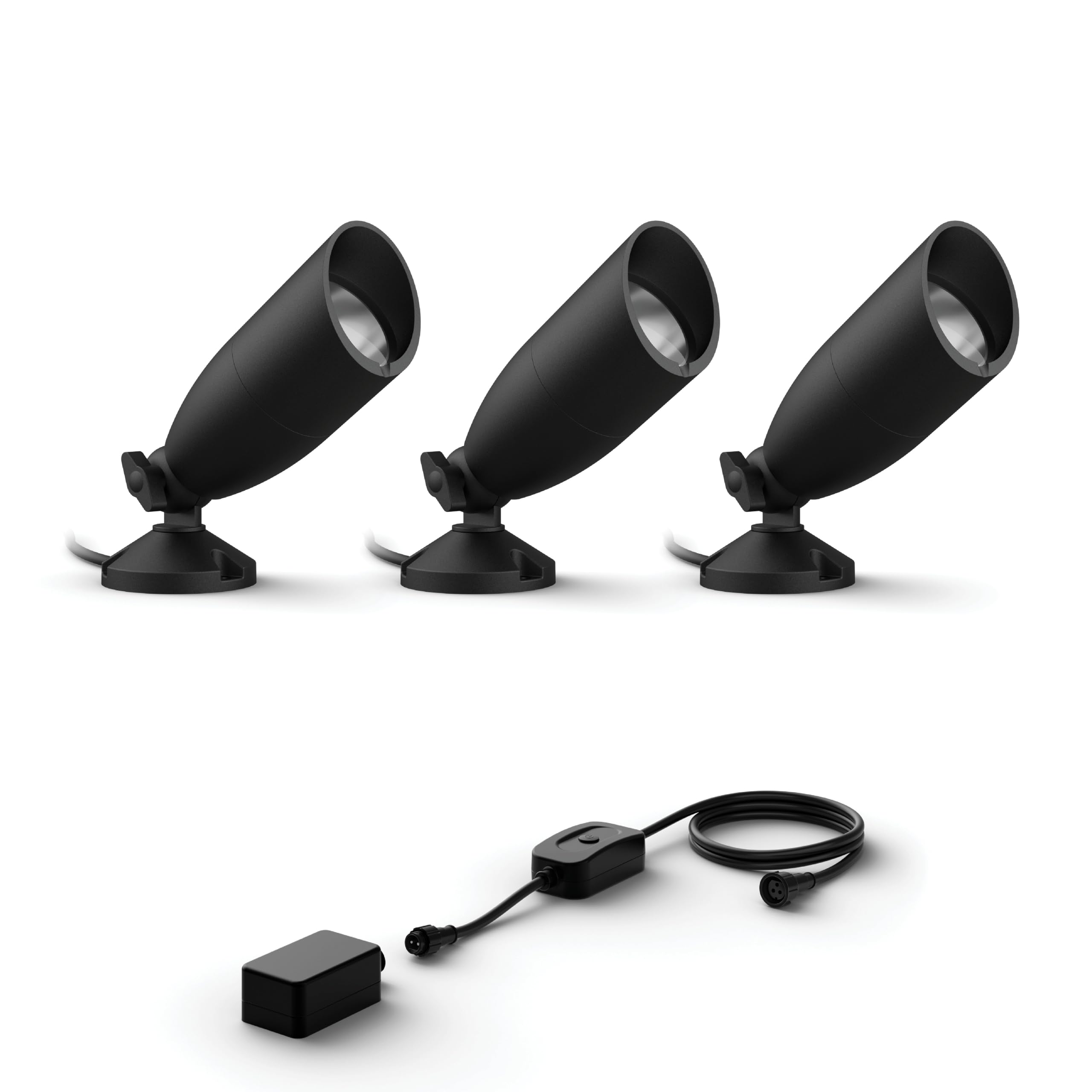 wiz-basis-set-3-smarte-gartenstrahler-schwarz-wei-farbe image 1