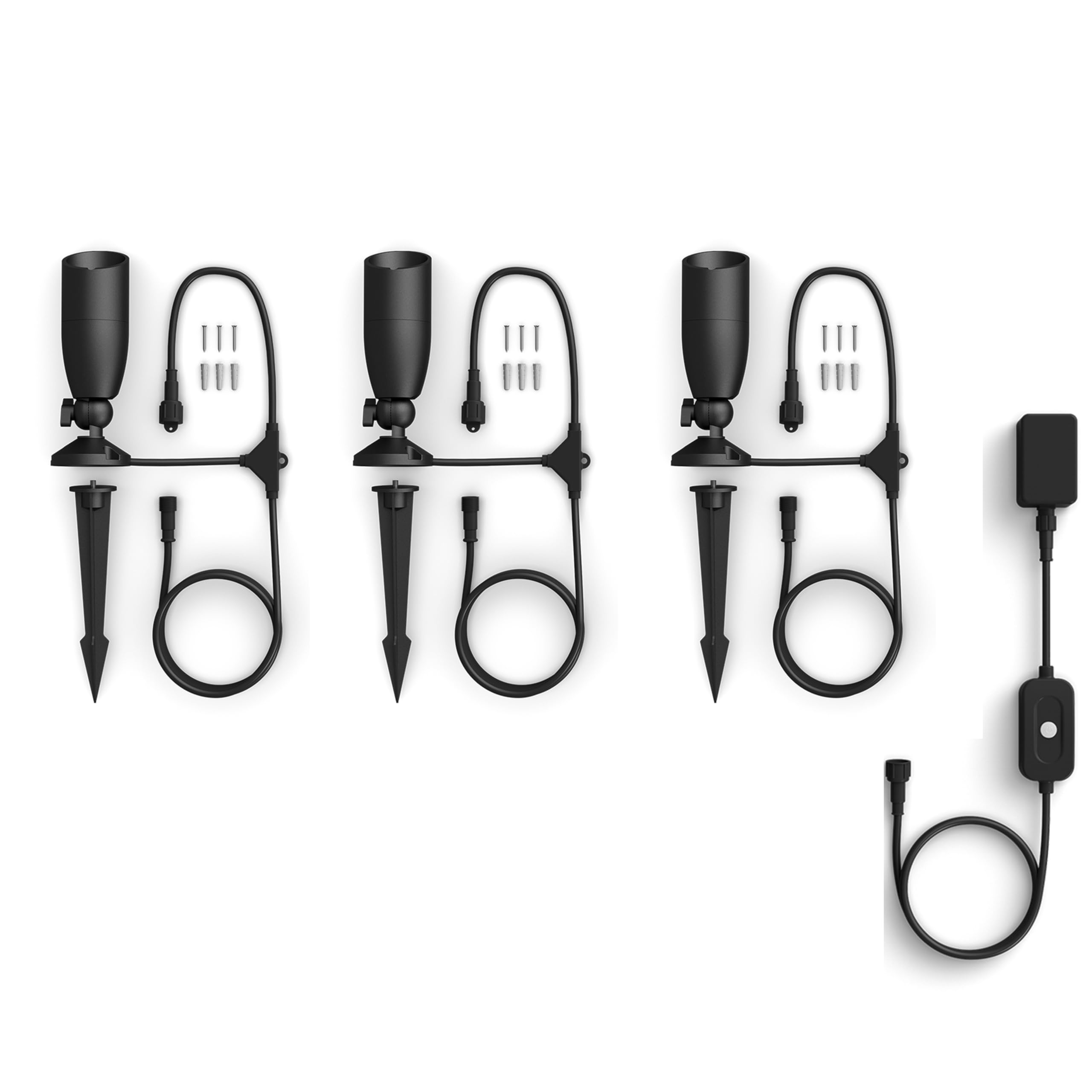 wiz-basis-set-3-smarte-gartenstrahler-schwarz-wei-farbe image 3