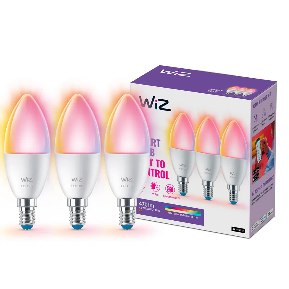 wiz-e14-led-lampe-3er-pack-40w-16-mio-farben-wei-t-ne-wlan-bluetooth image 1