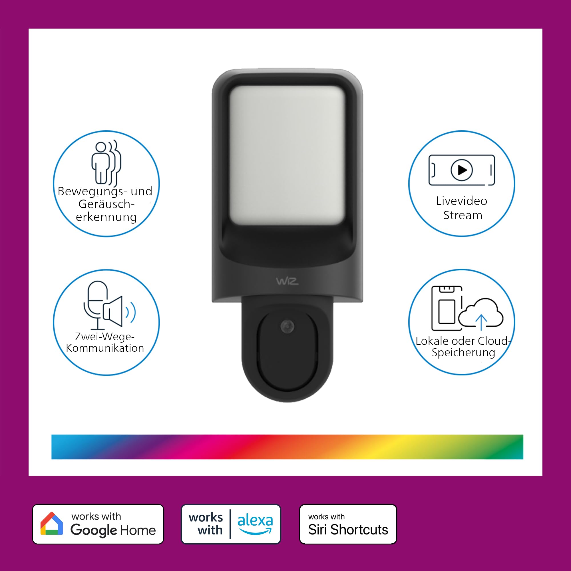 wiz-outdoor-wandleuchte-mit-wlan-kamera-smartes-farb-und-wei-licht-per-app image 2