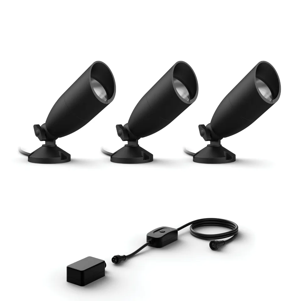 wiz-basis-set-3-smarte-gartenstrahler-schwarz-wei-farbe image 1