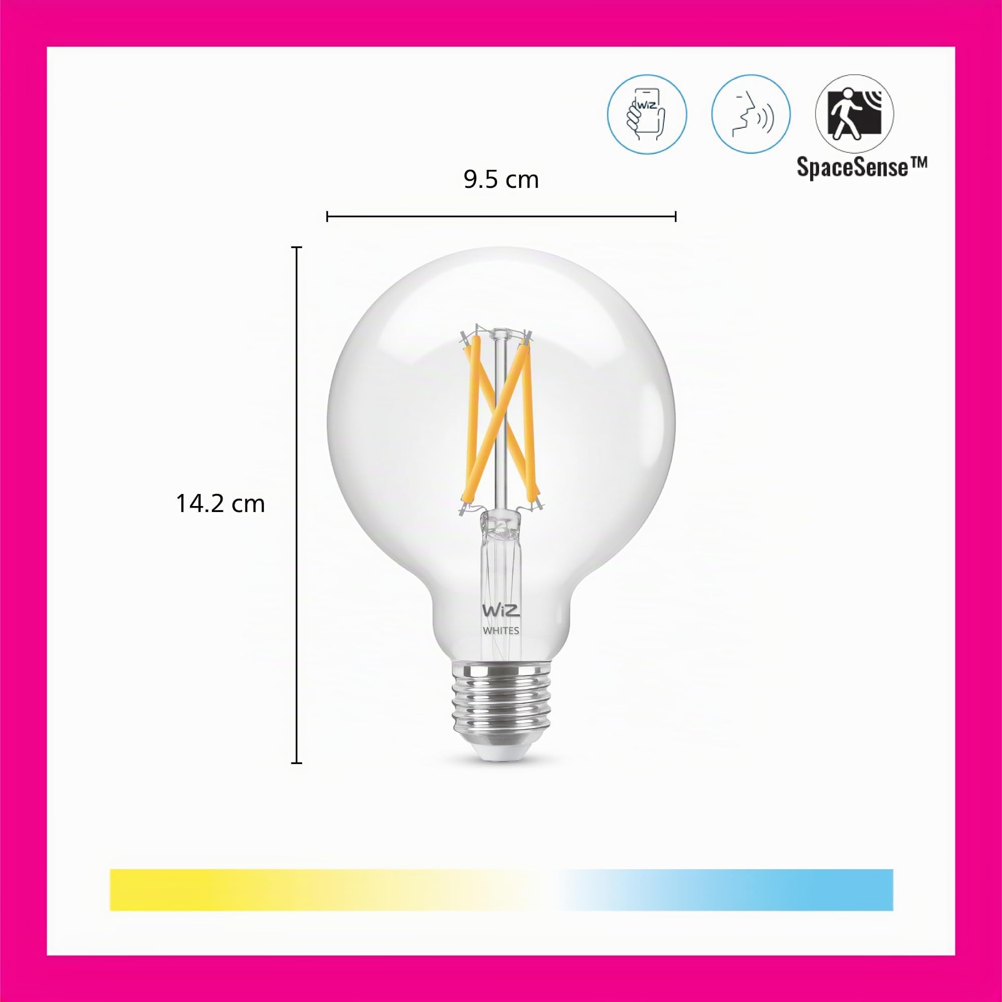 wiz-tunable-white-led-lampe-globe-e27-60w-vintage-filament-transparent-dimmbar image 2