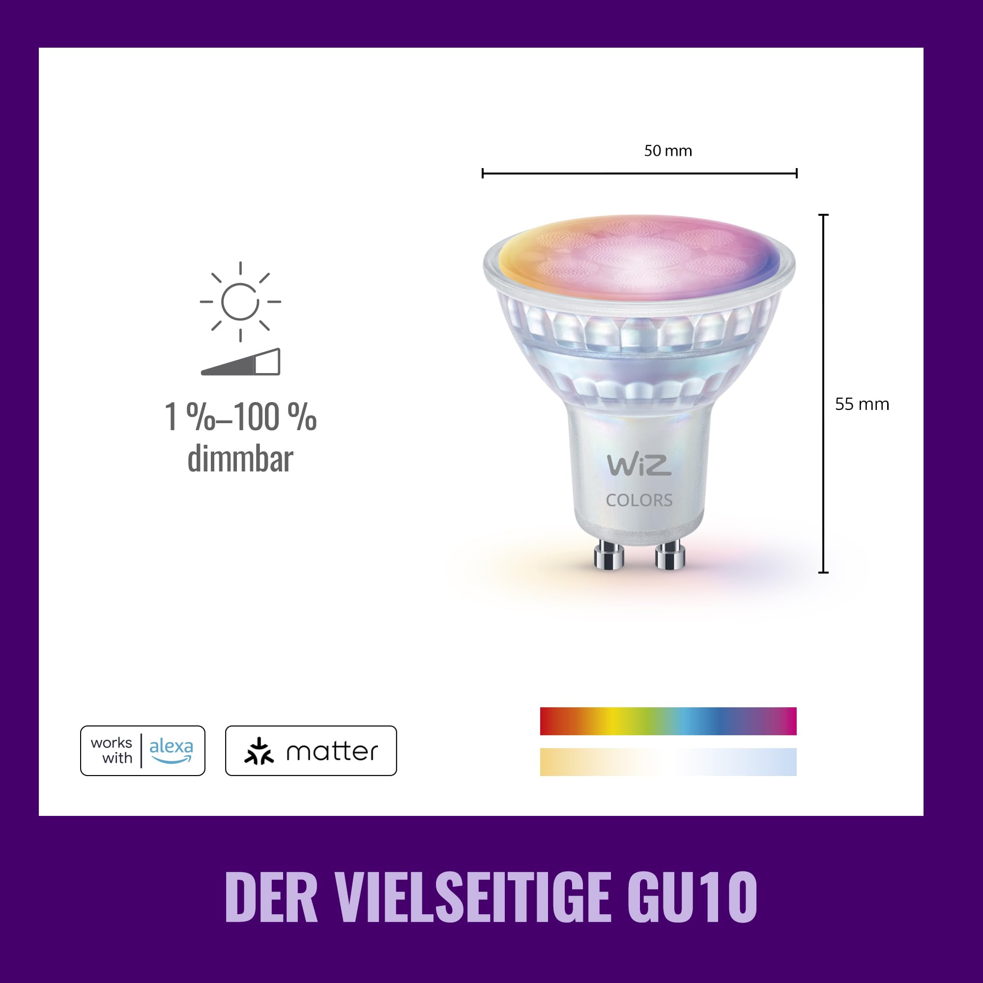 wiz-smart-led-glas-gu10-spotlight-full-color-tunable-white-50-w-quivalent-2er-pa image 6