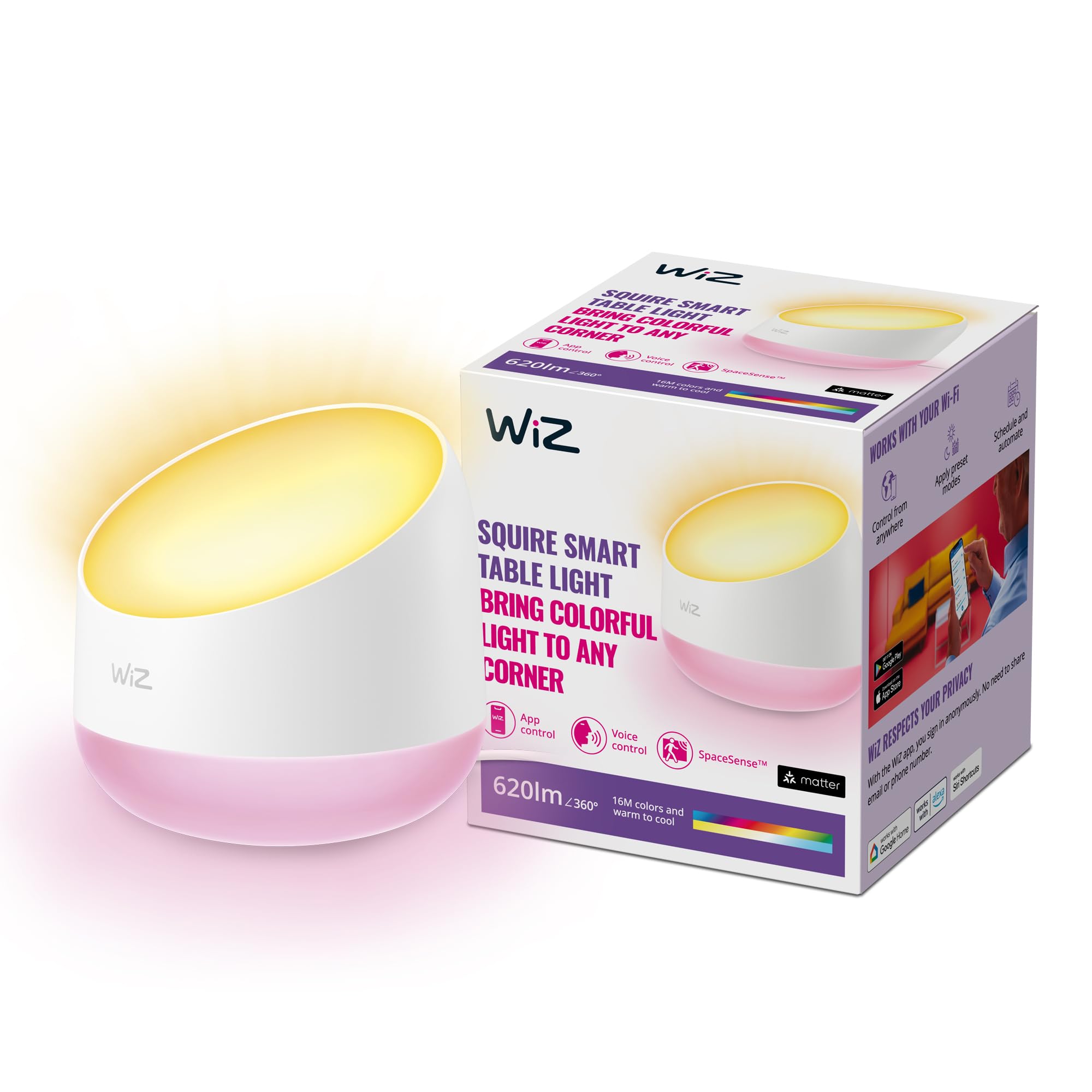 wiz-squire-tischleuchte-wei-620-lm-rgb-tunable-white-wlan image 1