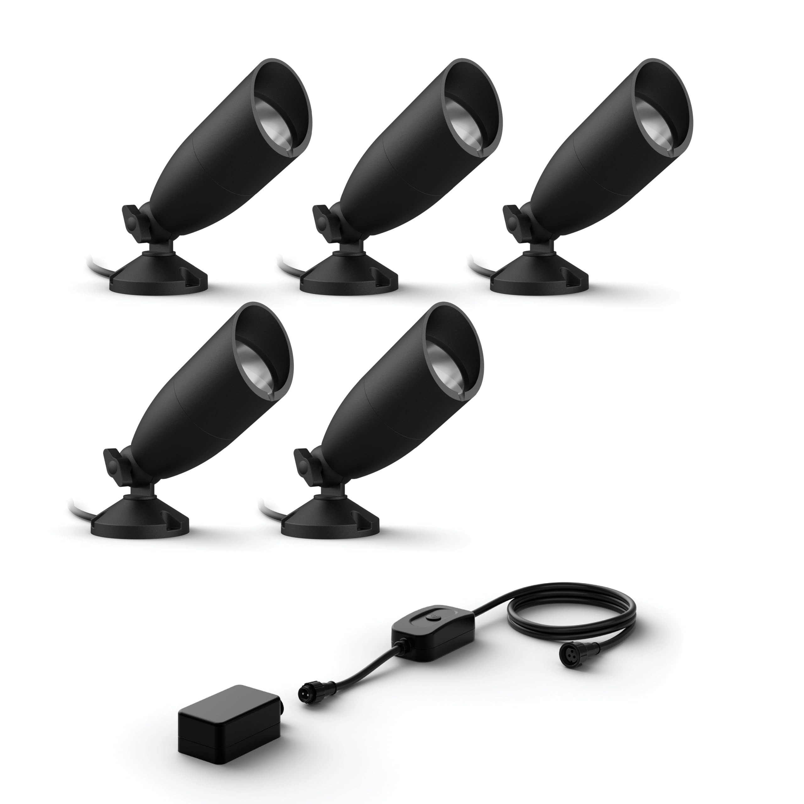 wiz-basis-set-5-smarte-gartenstrahler-schwarz-wei-farbe image 1