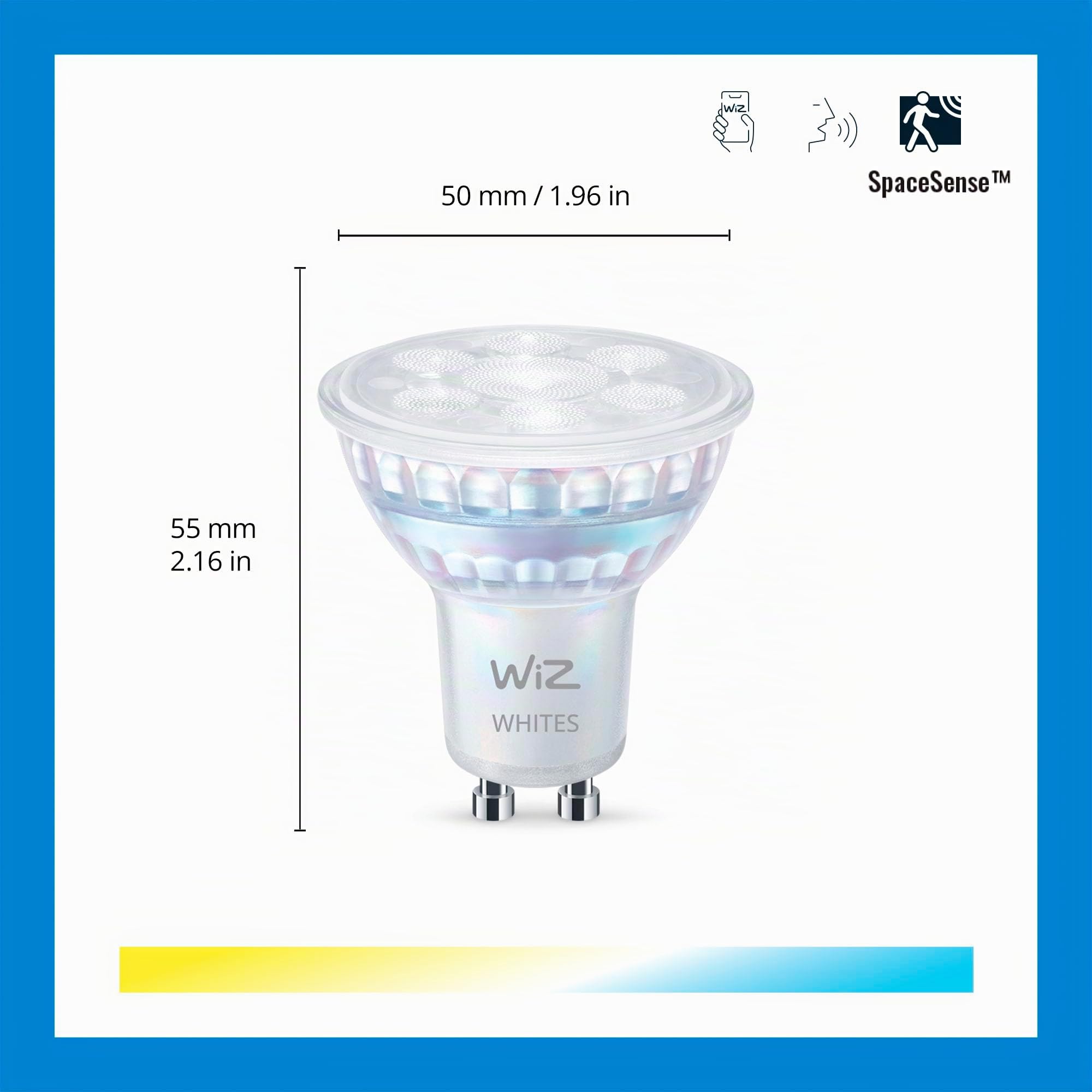 wiz-tunable-white-led-spot-gu10-glas-3er-pack-345lm-dimmbar image 2