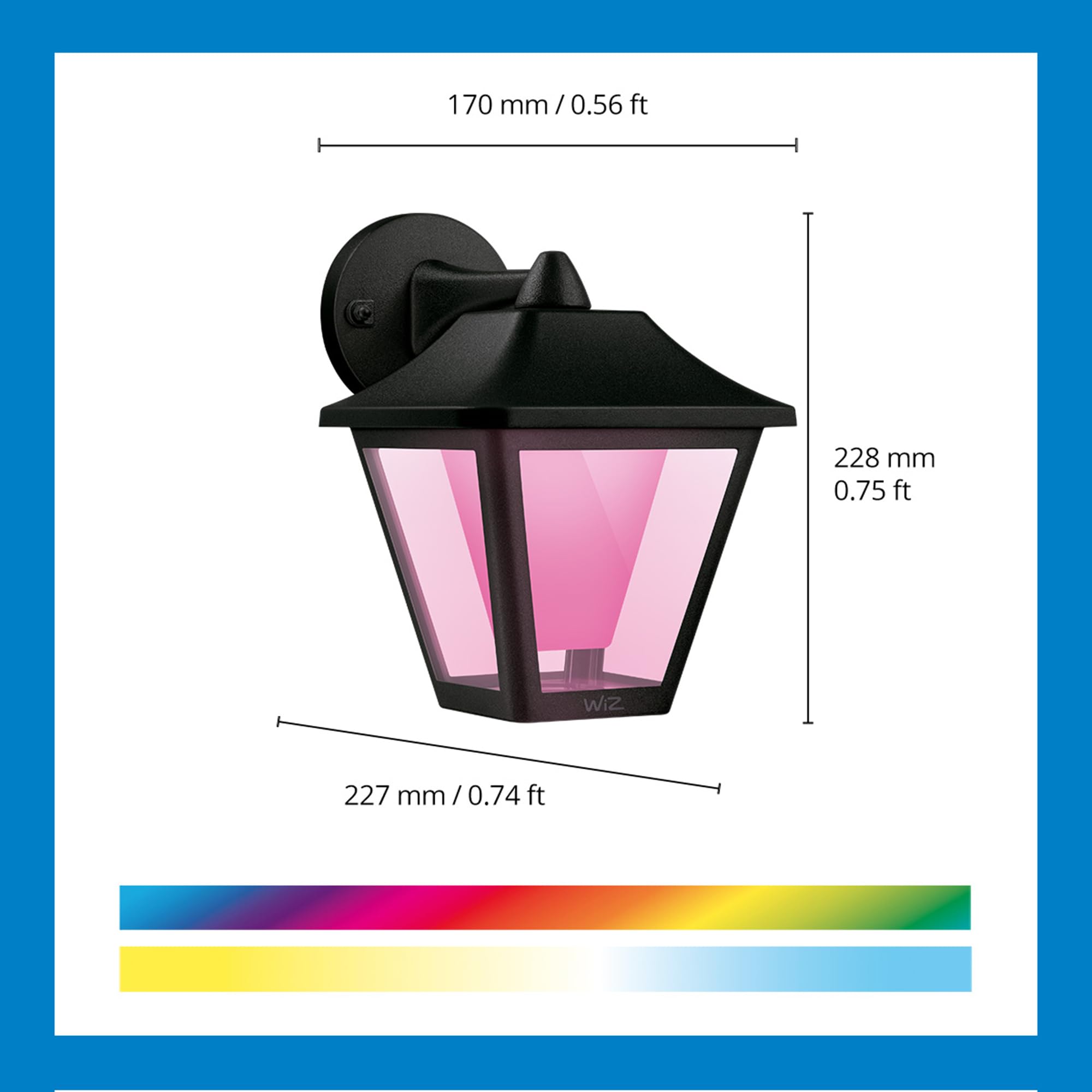 wiz-outdoor-wandleuchte-classic-schwarz-16-mio-farben-wlan-ip44 image 2