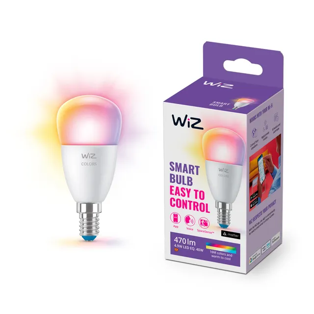 wiz-tunable-white-and-color-led-lampe-e14-470-lm-40w image 1