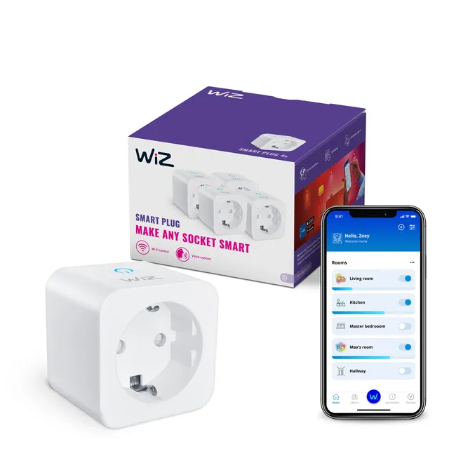 wiz-wlan-smart-stecker-typ-f-230-v-matter-zertifiziert-4er-pack image 1