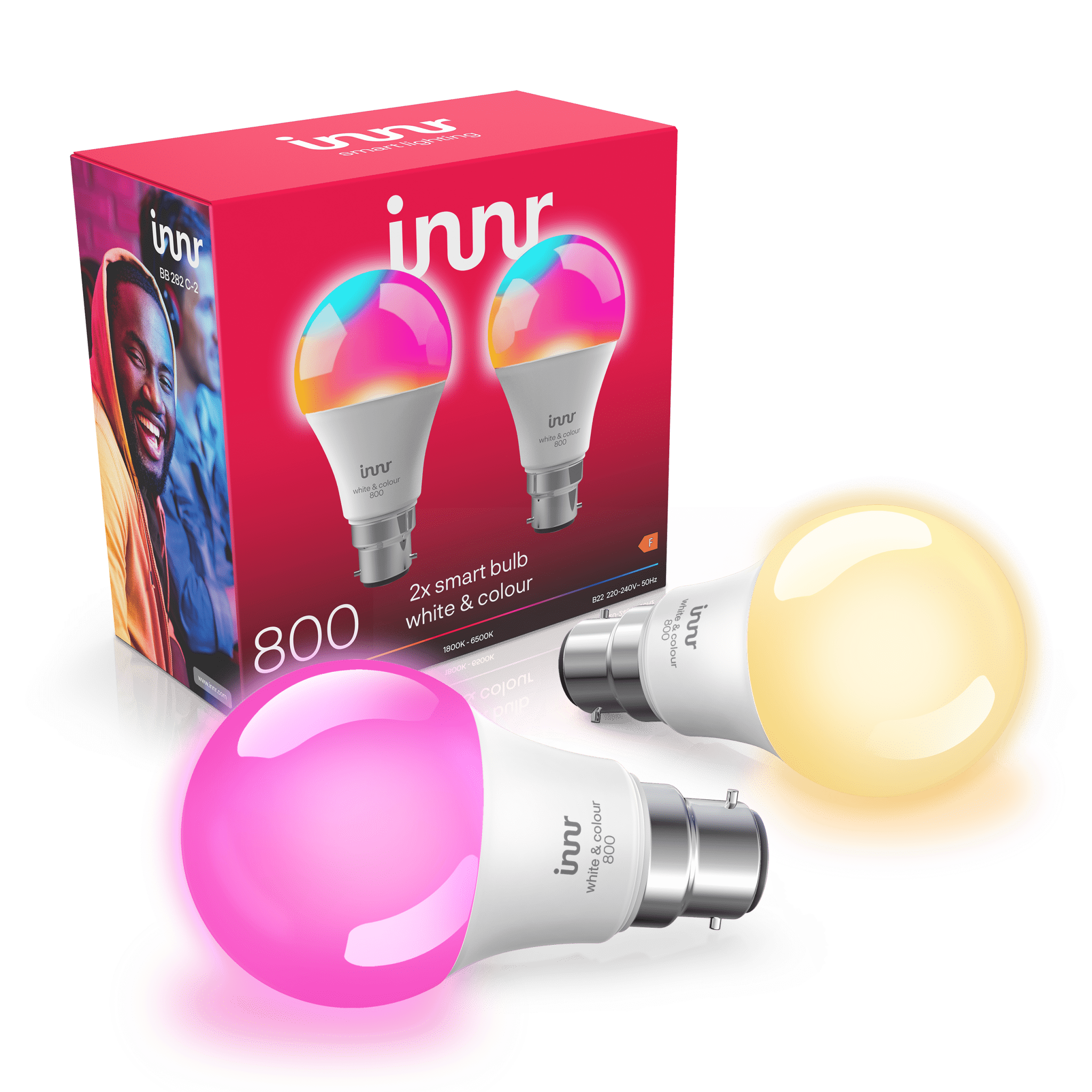 innr-smart-bulb-colour-b22-800lm-smarte-farblampe-2er-pack image 1
