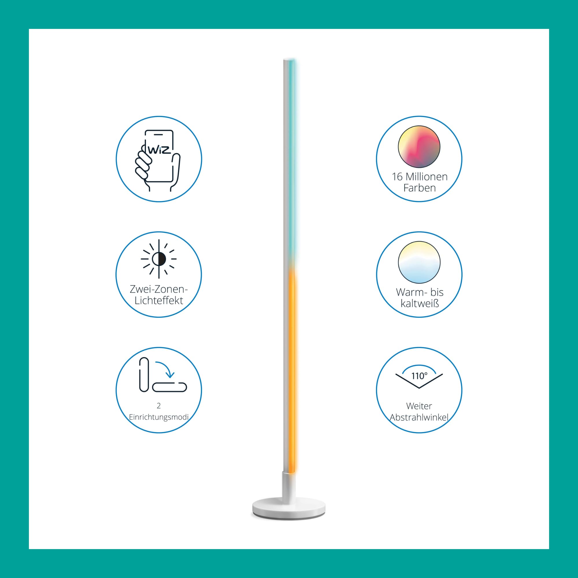 wiz-pole-led-stehleuchte-tunable-white-color-rgb-dimmbar-mit-dual-zone image 2