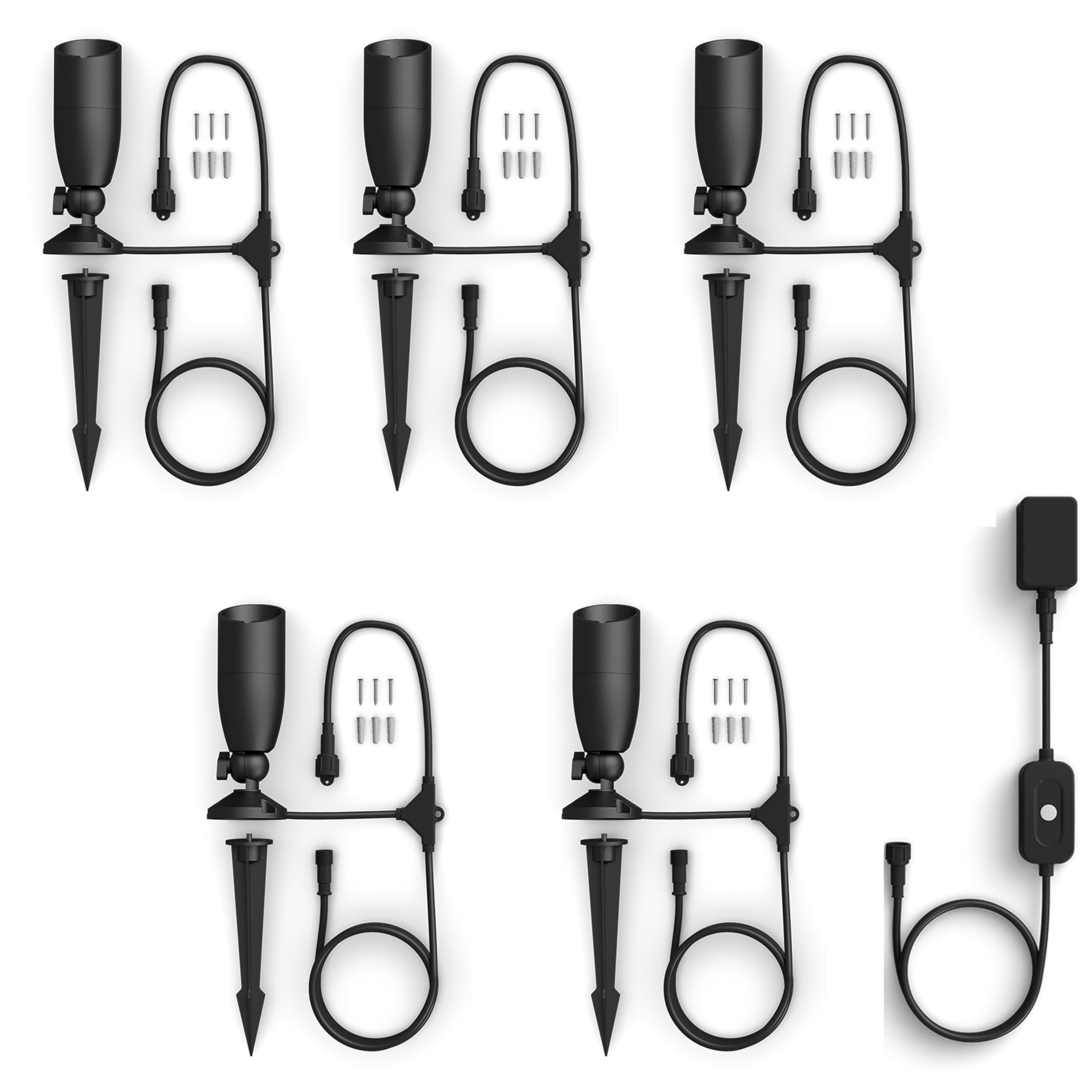 wiz-basis-set-5-smarte-gartenstrahler-schwarz-wei-farbe image 3