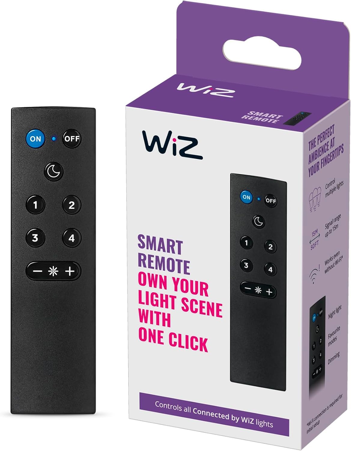 wiz-wizmote-fernbedienung-smarter-lichtschalter-schwarz-inkl-batterien image 1