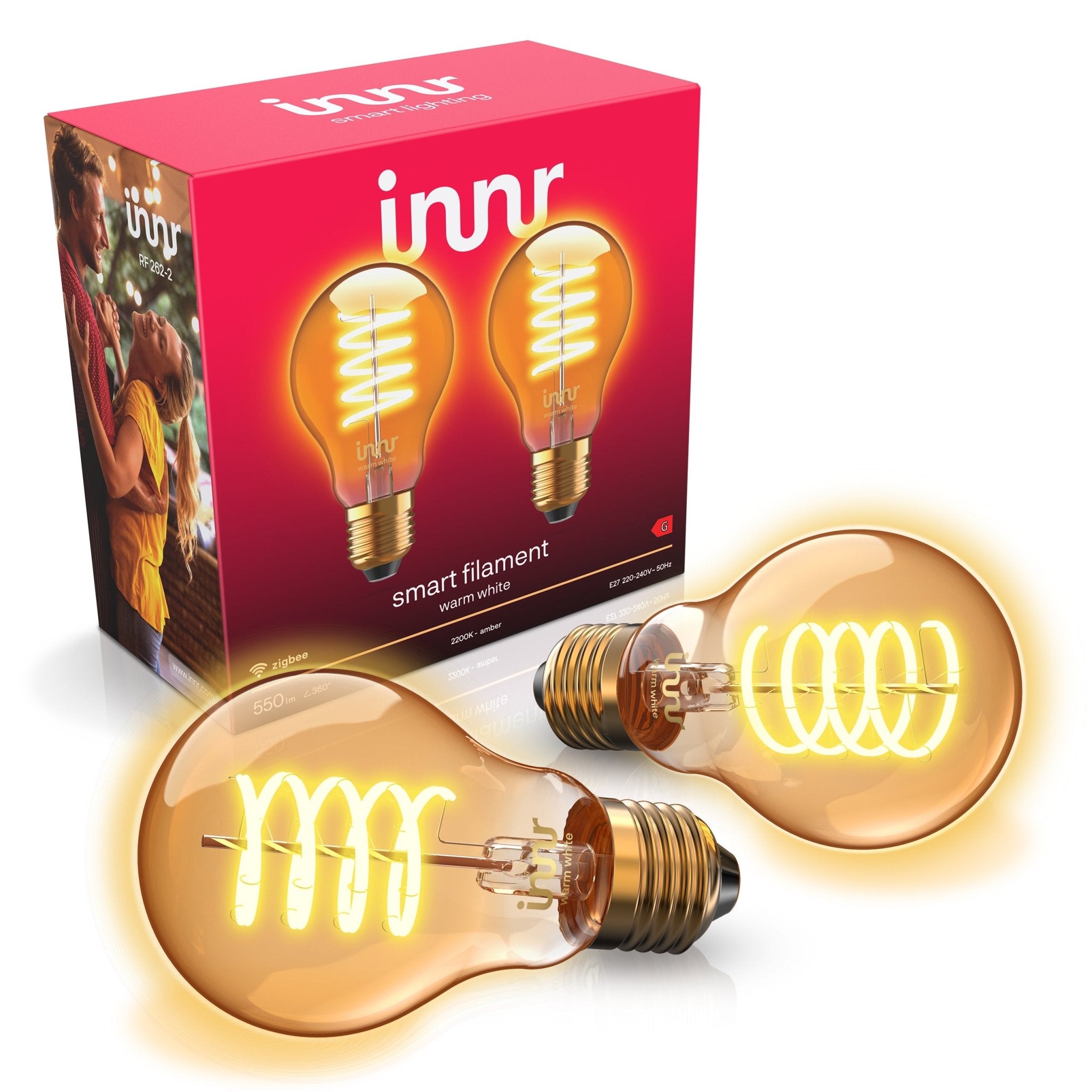 innr-smart-filament-lampe-warmwei-e27-dimmbare-led-im-2er-4er-system image 1