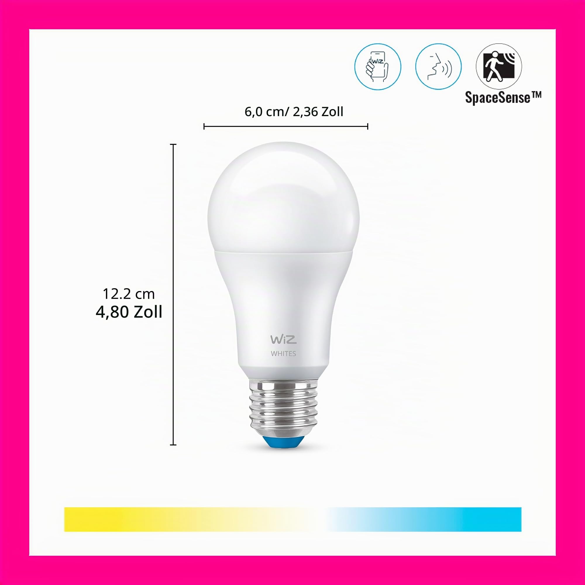 wiz-led-lampe-tunable-white-3er-pack-60w-dimmbar-warm-bis-kaltwei-wlan image 2