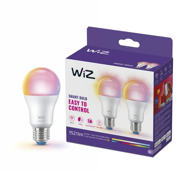 wiz-smart-led-a60-color-tunable-white-e27-1521lm-2er-pack image 1