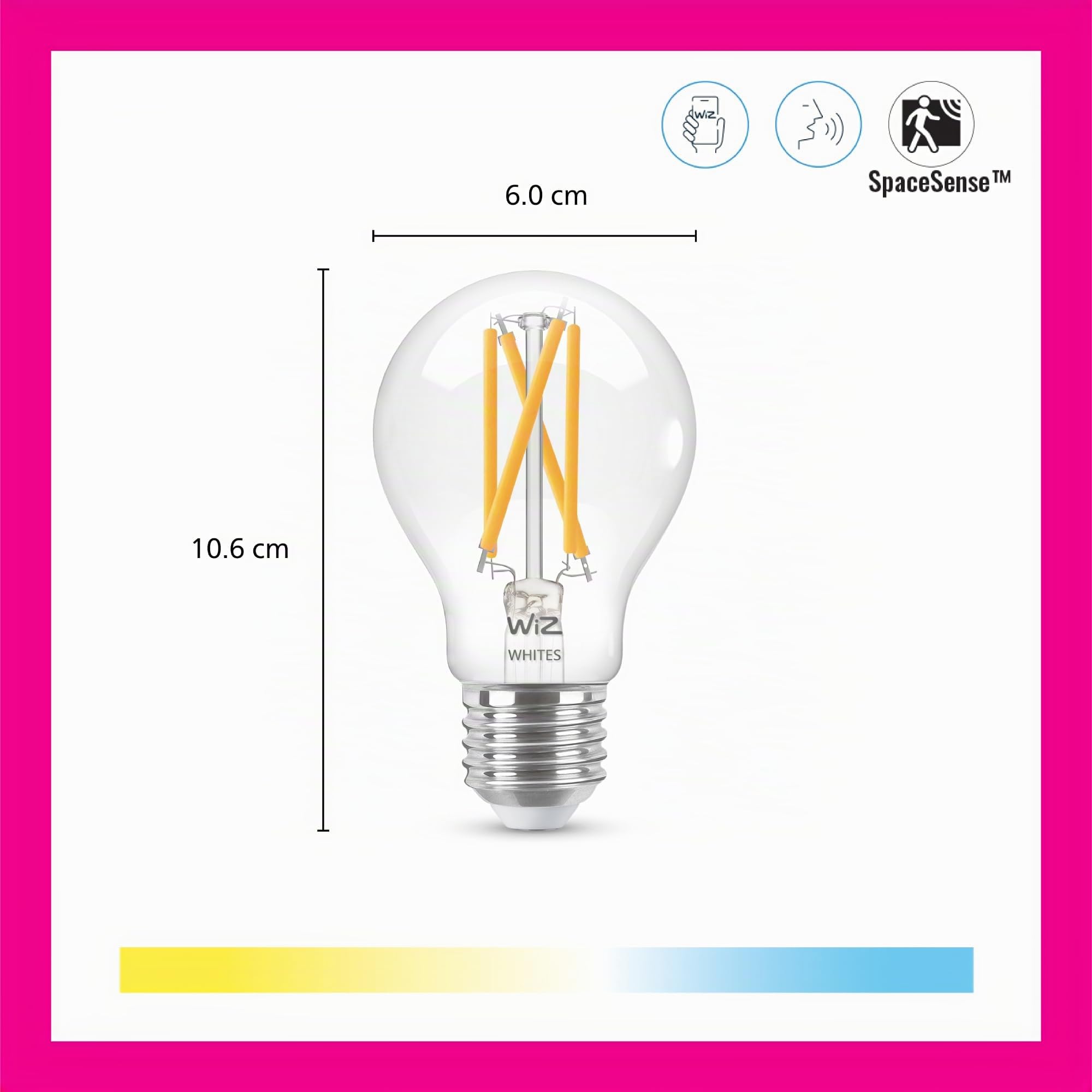 wiz-tunable-white-led-filament-e27-2er-pack-806lm-warm-bis-kaltwei-dimmbar image 2