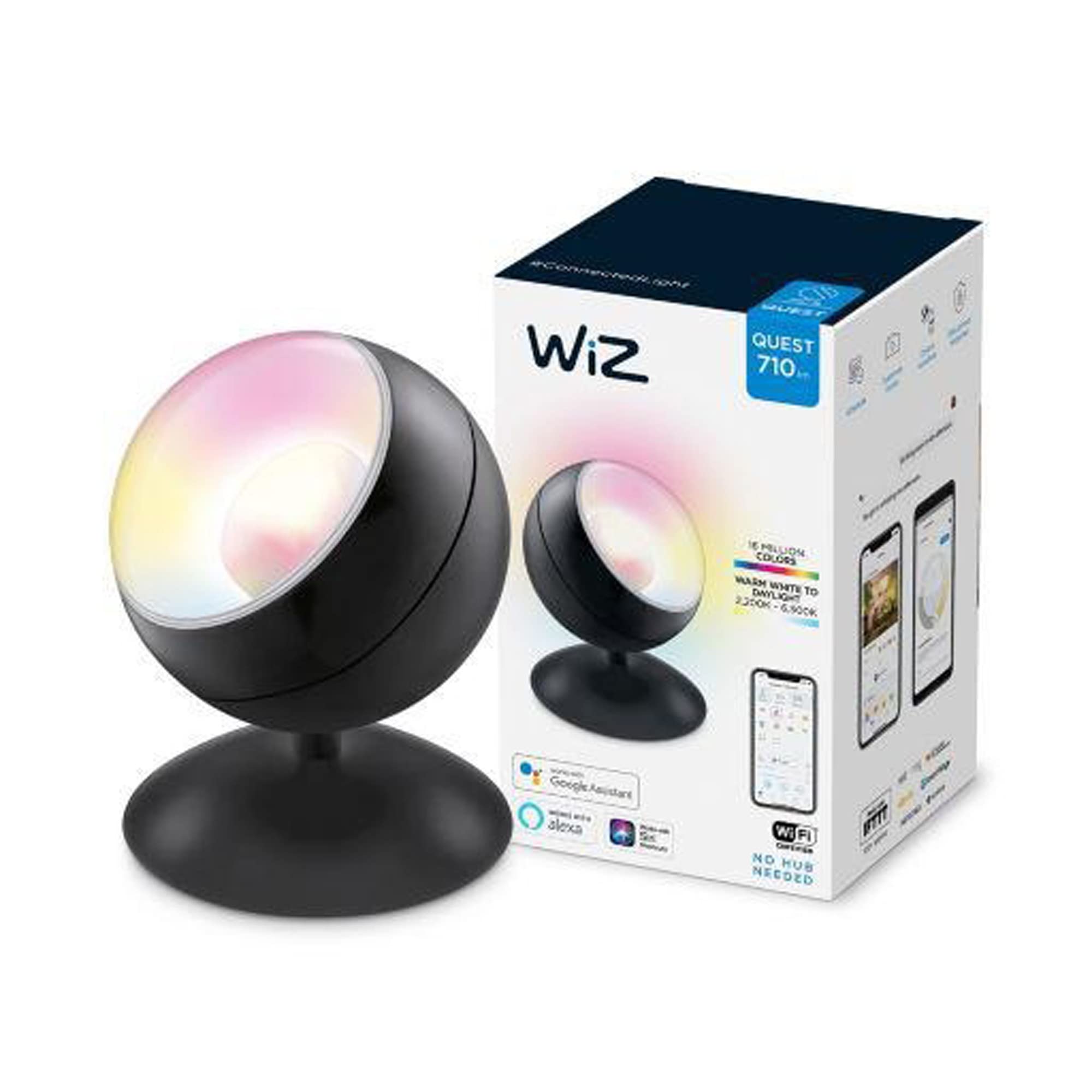 wiz-hero-quest-led-lichtprojektor-mattschwarz-wlan-16-mio-farben image 1